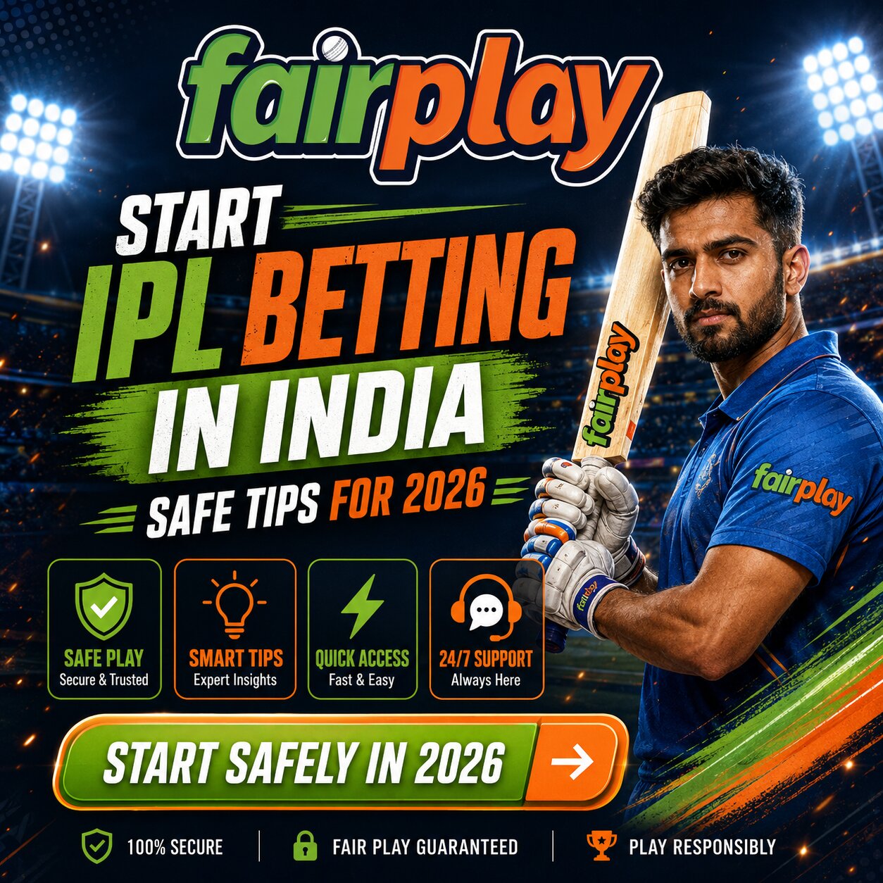 IPL 2026 safe betting tips with cricket ball, calendar and secure lock